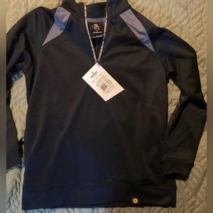 Boys youth small black half zip pullover NWT